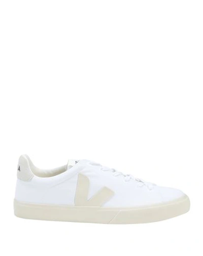 Veja Campo Ca Man Sneakers White Size 8 Textile Fibers, Soft Leather In White