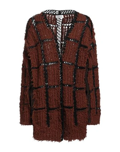 Shop Aviu Aviù Woman Cardigan Tan Size 6 Wool, Cotton, Polyamide In Brown