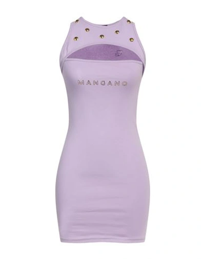 Shop Mangano Woman Mini Dress Lilac Size 8 Cotton In Purple