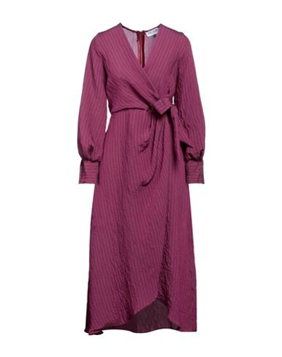 Shop Closet Woman Midi Dress Mauve Size 10 Viscose, Polyacrylic In Purple