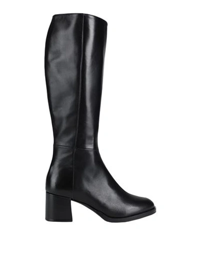 L'arianna Woman Boot Black Size 11 Soft Leather In Black
