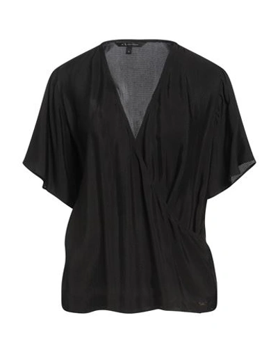 Shop Armani Exchange Woman Top Black Size S Viscose