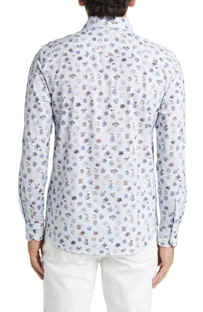 Shop Bugatchi Ooohcotton® Print Button-up Shirt In Classic Blue