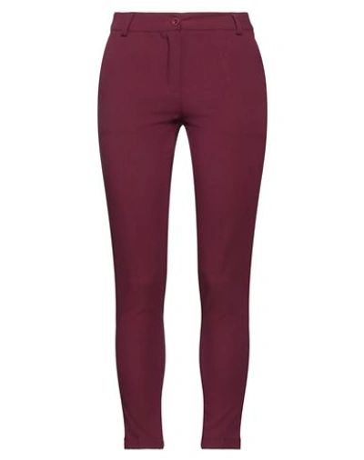Shop Zahjr Woman Pants Burgundy Size 6 Polyester, Viscose, Elastane In Red