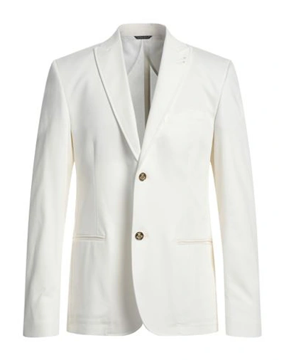 Grey Daniele Alessandrini Man Blazer Ivory Size 40 Viscose, Polyester, Polyamide In White