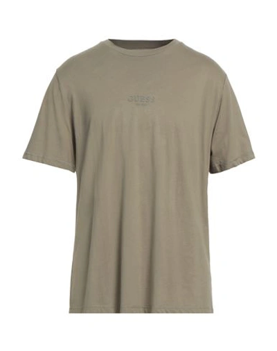 Shop Guess Man T-shirt Sage Green Size Xxl Organic Cotton