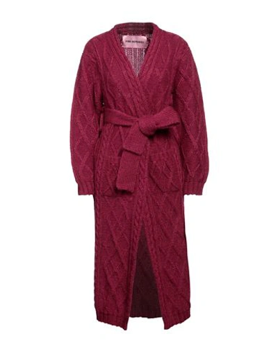 Pink Memories Woman Cardigan Garnet Size 4 Acrylic, Mohair Wool, Polyamide, Wool In Red