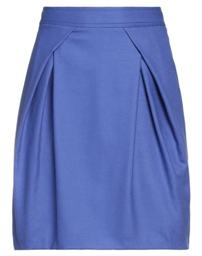 Shop Alberta Ferretti Woman Mini Skirt Pastel Blue Size 4 Virgin Wool, Elastane