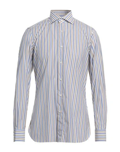 Shop Isaia Man Shirt Khaki Size 15 ½ Cotton In Beige