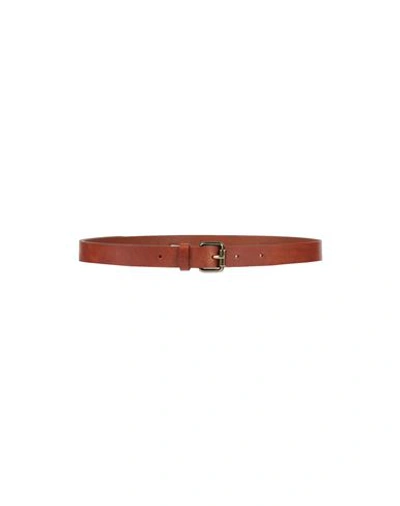 Shop Lee Woman Belt Tan Size 38 Soft Leather In Brown