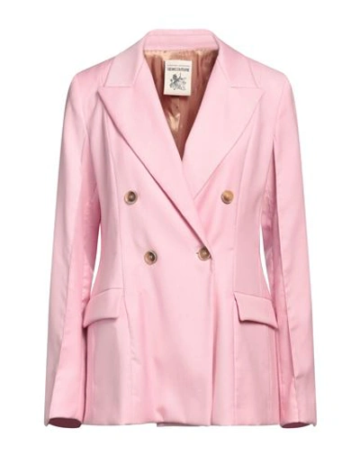 Shop Semicouture Woman Blazer Pink Size 8 Virgin Wool, Polyester, Viscose, Elastane