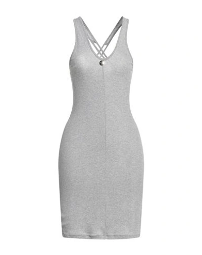 Shop Mangano Woman Mini Dress Light Grey Size 8 Cotton