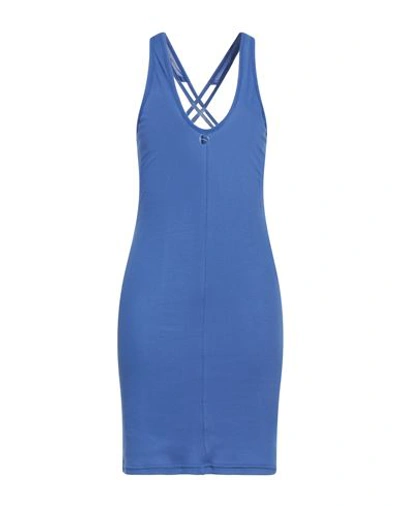 Shop Mangano Woman Mini Dress Navy Blue Size 8 Cotton