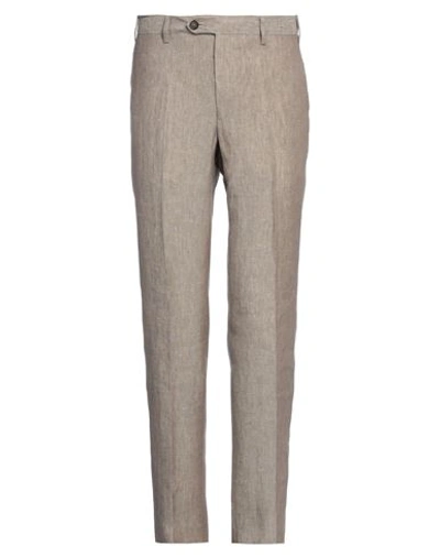 Shop Pal Zileri Man Pants Dove Grey Size 34 Linen