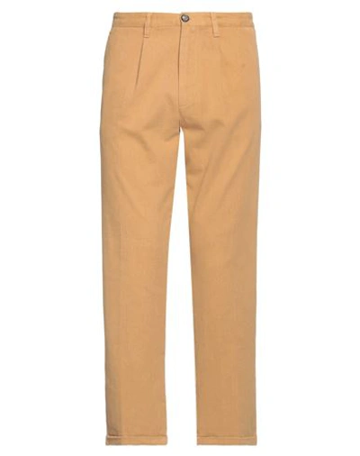 Shop Bicolore® Bicolore Man Pants Camel Size 34 Cotton In Beige