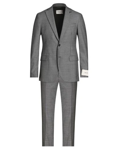 Shop Paoloni Man Suit Grey Size 44 Virgin Wool