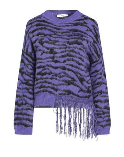 Shop Suoli Woman Sweater Purple Size 6 Synthetic Fibers, Wool, Mohair Wool, Viscose, Cashmere