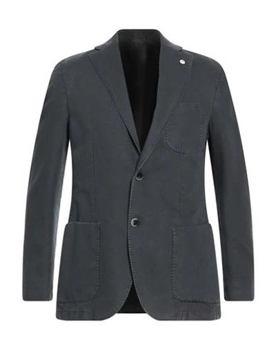 L.b.m 1911 L. B.m. 1911 Man Blazer Charcoal Size 38 Virgin Wool, Polyamide, Cotton, Silk In Grey