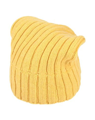 Shop Aragona Woman Hat Ocher Size Onesize Cashmere In Yellow