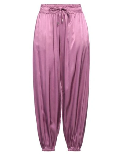 Shop Tensione In Woman Pants Purple Size M Viscose
