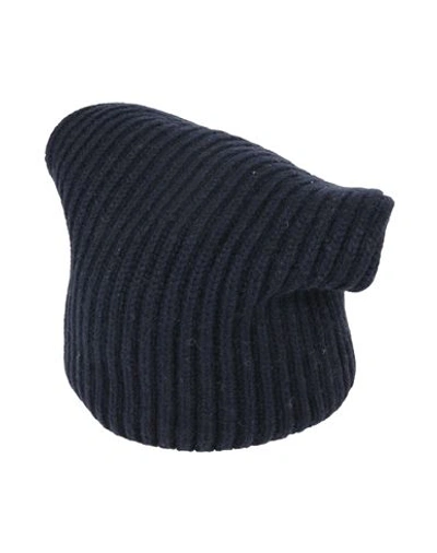 Aragona Woman Hat Navy Blue Size Onesize Cashmere In Navy Blue