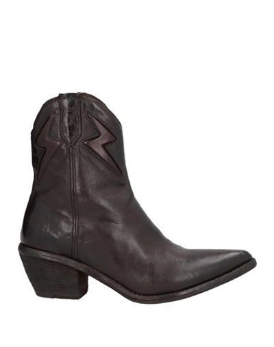Shop Fauzian Jeunesse Woman Ankle Boots Dark Brown Size 7 Soft Leather