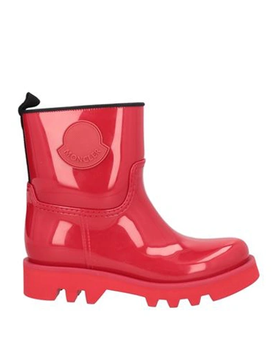 Shop Moncler Woman Ankle Boots Red Size 7 Textile Fibers