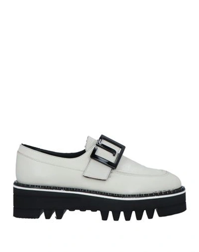 Shop Jeannot Woman Loafers Off White Size 8 Goat Skin