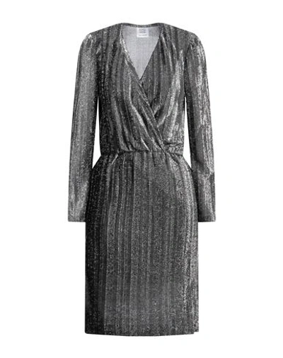 Shop Vetements Woman Midi Dress Silver Size Xs Rayon, Lurex