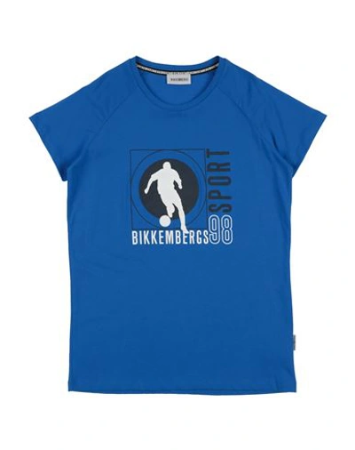 Shop Bikkembergs Toddler Boy T-shirt Blue Size 4 Cotton