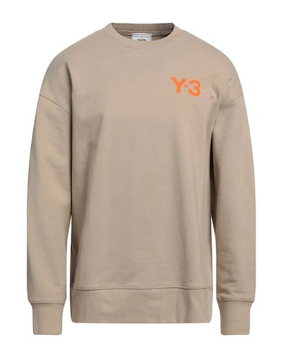 Shop Y-3 Man Sweatshirt Khaki Size M Cotton In Beige