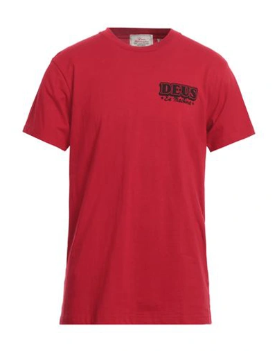 Shop Deus Ex Machina Man T-shirt Red Size L Recycled Cotton