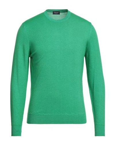 Drumohr Man Sweater Light Green Size 38 Super 140s Wool In Green