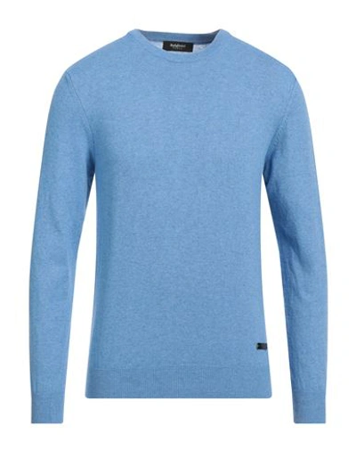 Shop Baldinini Man Sweater Azure Size Xl Wool, Viscose, Polyamide, Cashmere In Blue