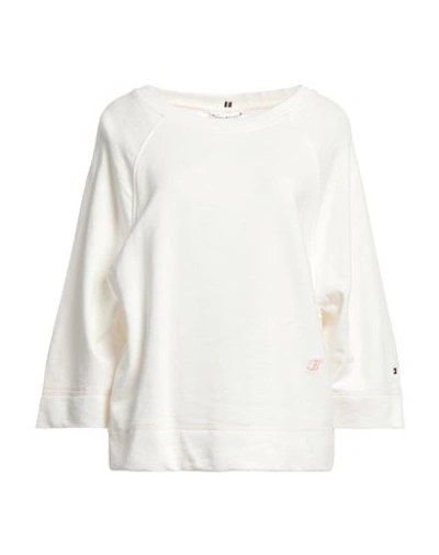 Shop Tommy Hilfiger Woman Sweatshirt Off White Size M Cotton