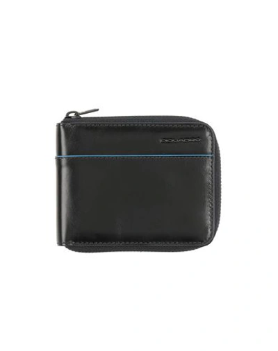 Shop Piquadro Man Wallet Midnight Blue Size - Bovine Leather