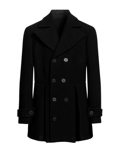 Shop Trussardi Man Coat Black Size 42 Virgin Wool, Viscose