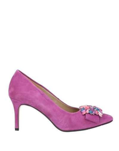 Shop Marian Woman Pumps Mauve Size 8 Soft Leather In Purple