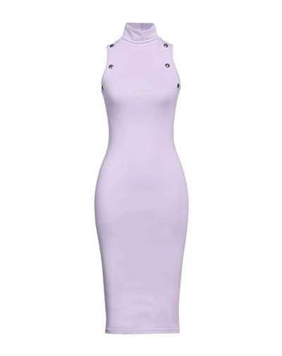 Shop Mangano Woman Midi Dress Lilac Size 6 Cotton In Purple