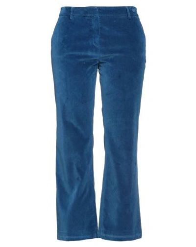 True Royal Woman Pants Blue Size 10 Cotton In Blue