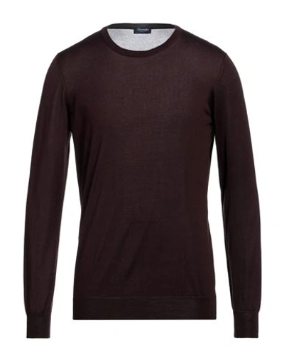 Shop Drumohr Man Sweater Deep Purple Size 44 Silk