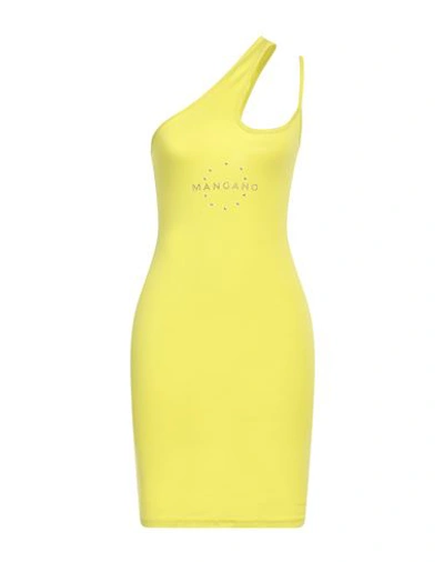 Mangano Woman Short Dress Acid Green Size 8 Cotton In Green
