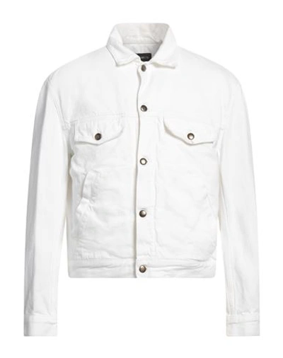 Shop Ann Demeulemeester Man Denim Outerwear White Size 38 Cotton