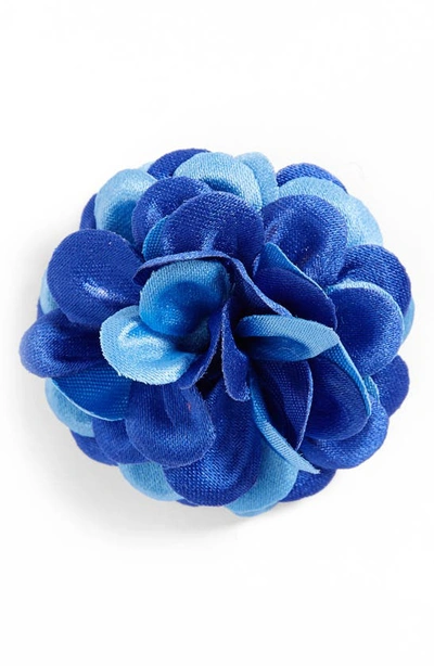 Shop Hook + Albert Lapel Flower In Blue Tonal