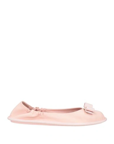 Shop Ferragamo Woman Ballet Flats Light Pink Size 7.5 Soft Leather