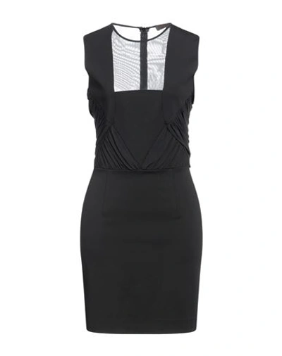 Simona Corsellini Woman Mini Dress Black Size 8 Polyester, Virgin Wool, Lycra In Black