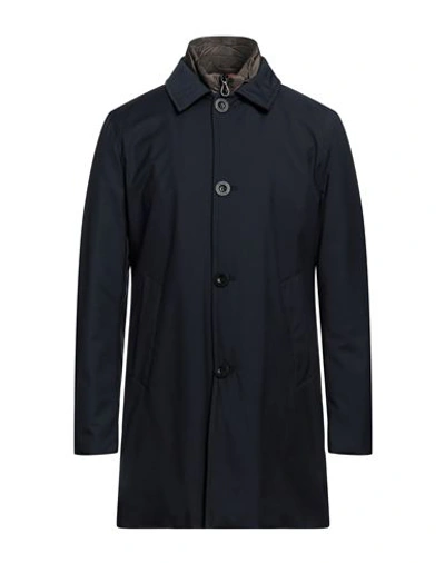 Shop Paltò Man Coat Navy Blue Size 42 Polyester, Viscose