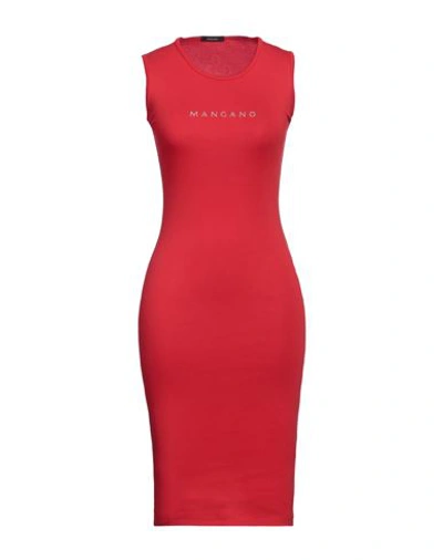 Mangano Woman Midi Dress Red Size 8 Cotton In Red