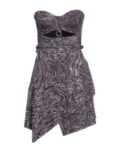 Shop Del Core Woman Mini Dress Purple Size 6 Virgin Wool, Viscose, Acetate, Silk