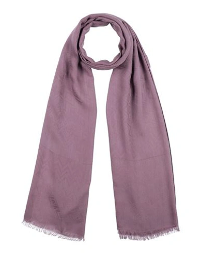 Shop Missoni Woman Scarf Mauve Size - Modal, Polyester, Viscose In Purple